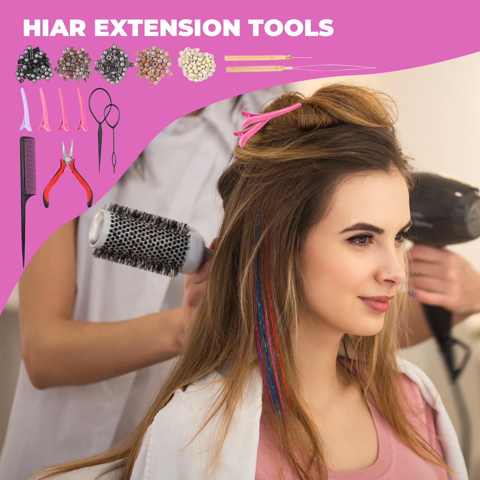 Haarextensieset, Glitter Haar, Haarextensies, Lametta Strengen Gemengde Kleur 645684389