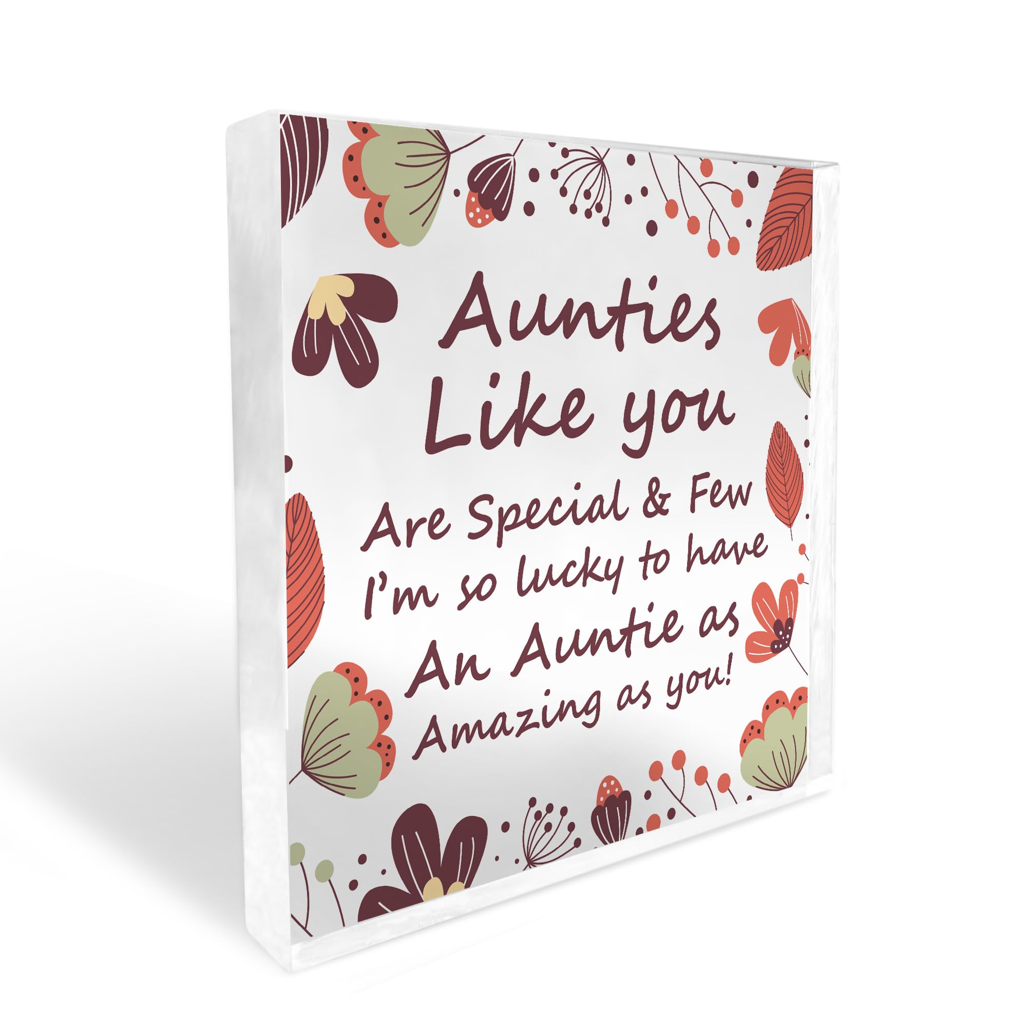 Red Ocean Auntie Gifts From Nephew Niece Acrylic Block Special Auntie Gifts For Christmas Birthday Auntie Gifts Keepsake