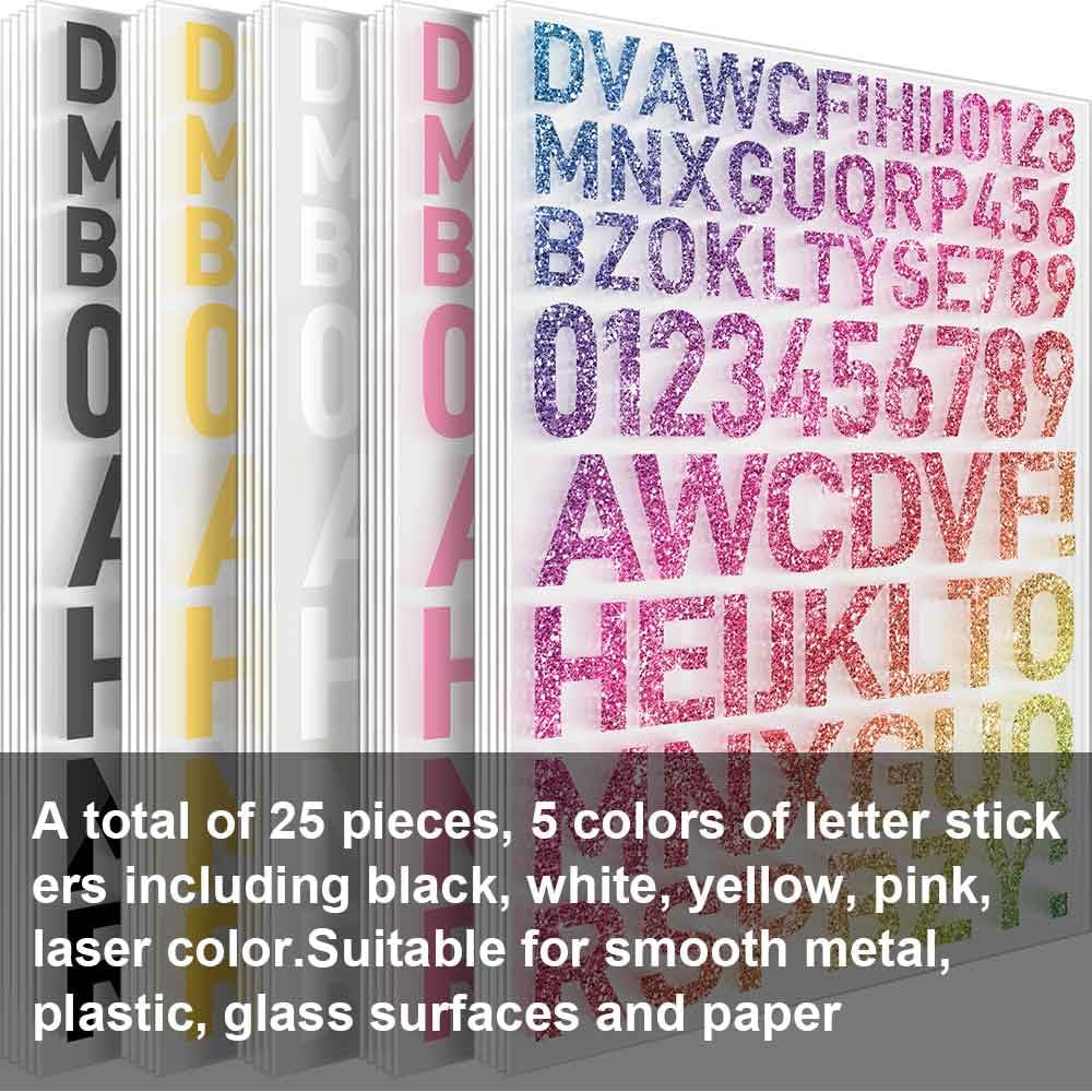 Alphabet Stickers Letter Stickers, 1 Sheet Vinyl Alphabet Number ...