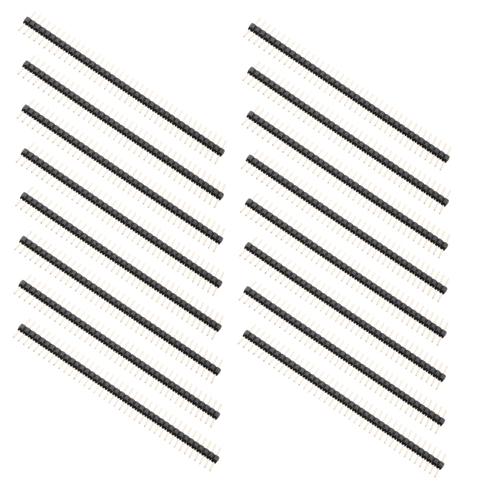 OSALADI 20pcs 40 Straight Needle Insertion Header Strip Breakaway Headers 40 Pin Connector Straight Female Header Female Long Pin 40 Pin Single 40 Pin Straight 40 Pin Long Plastic Golden