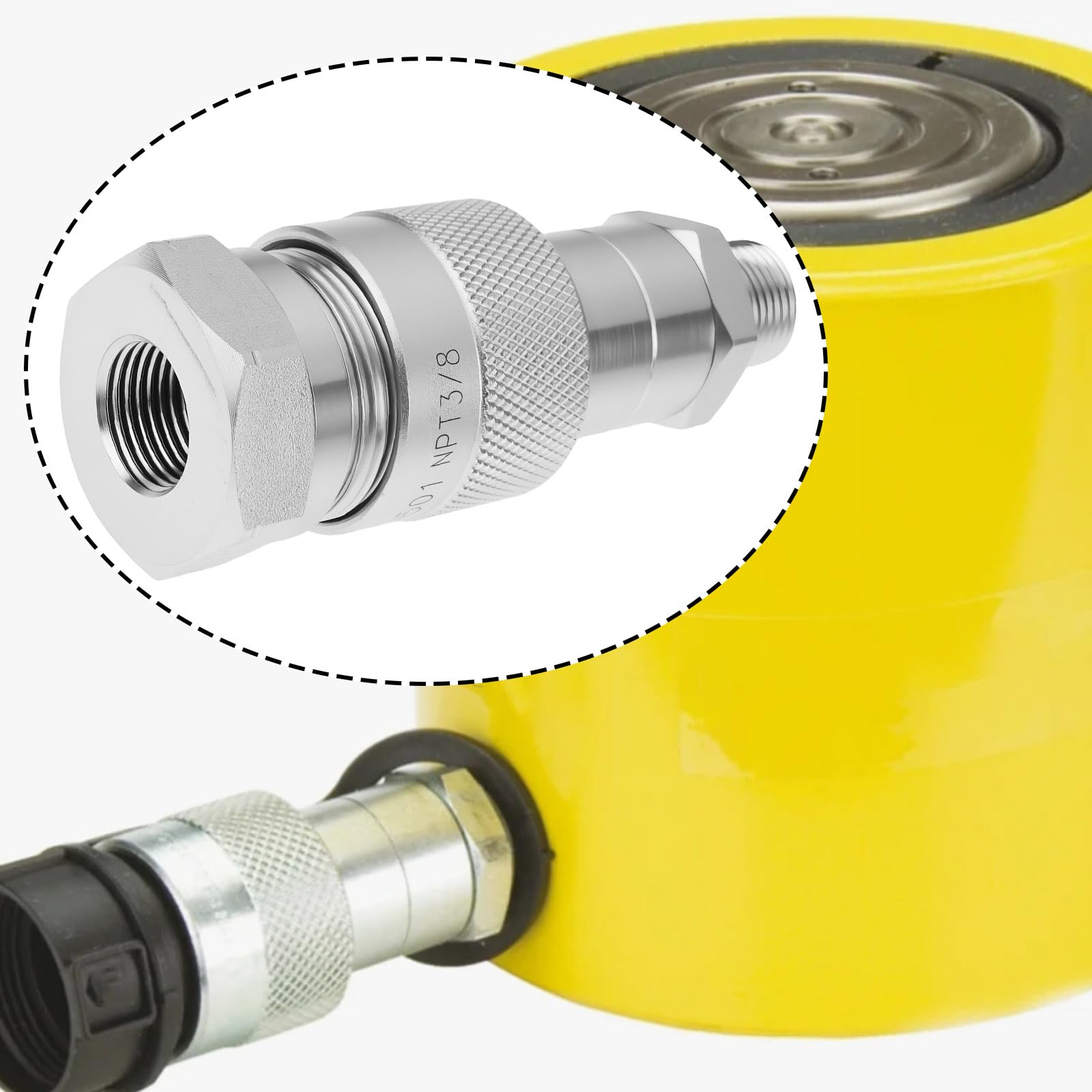 ECSiNG 1 Satz Hydraulikheberkupplungen 3/8 NPT-Kugelhahn 720 Bar 10440 PSI Kompatibel mit Enerpac C604 Und Cr400