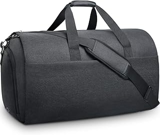 Garment Bag Convertible Suit Travel Bag with Shoulder Strap Waterproof Carry on Suit Bag Duffel Bag Garment Weekend Bag for Men Women Black