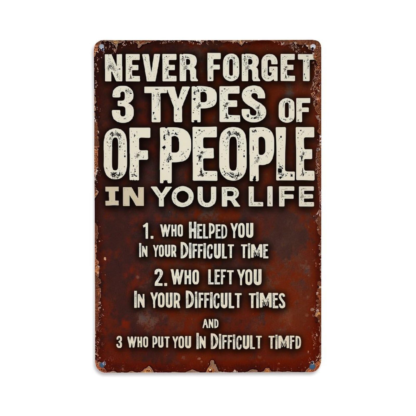 Nestemfo Vintage Never Forget Three Types Tin Sign Metal Sign, Living Room,Bar, Home, Bedroom Wall Decor,Retro Metal Poster 8X12 Inches