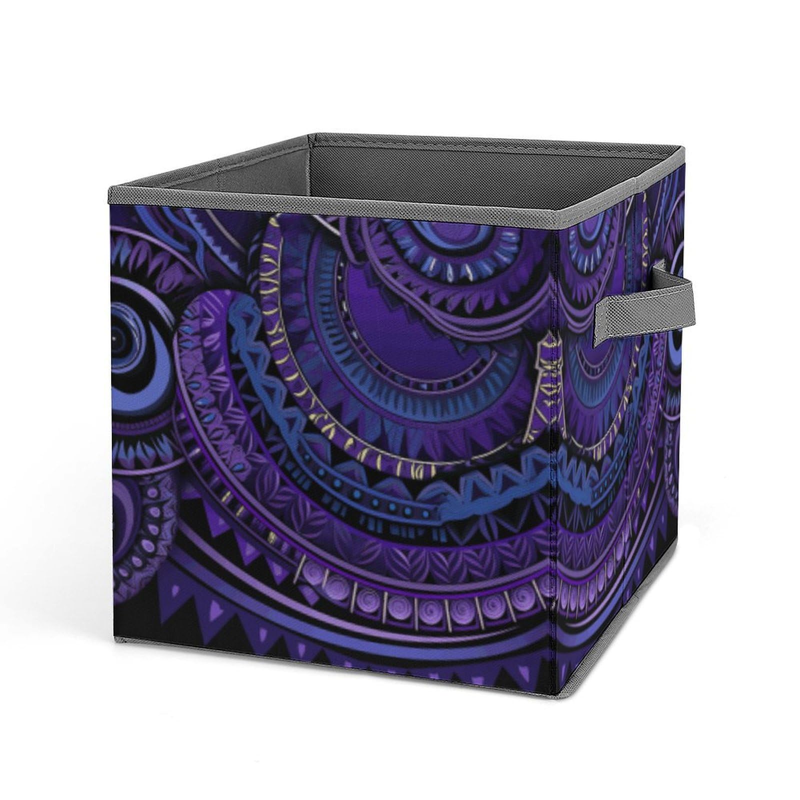 Bacs de rangement pour vêtements en tissu avec poignée boîte de rangement pliable violette