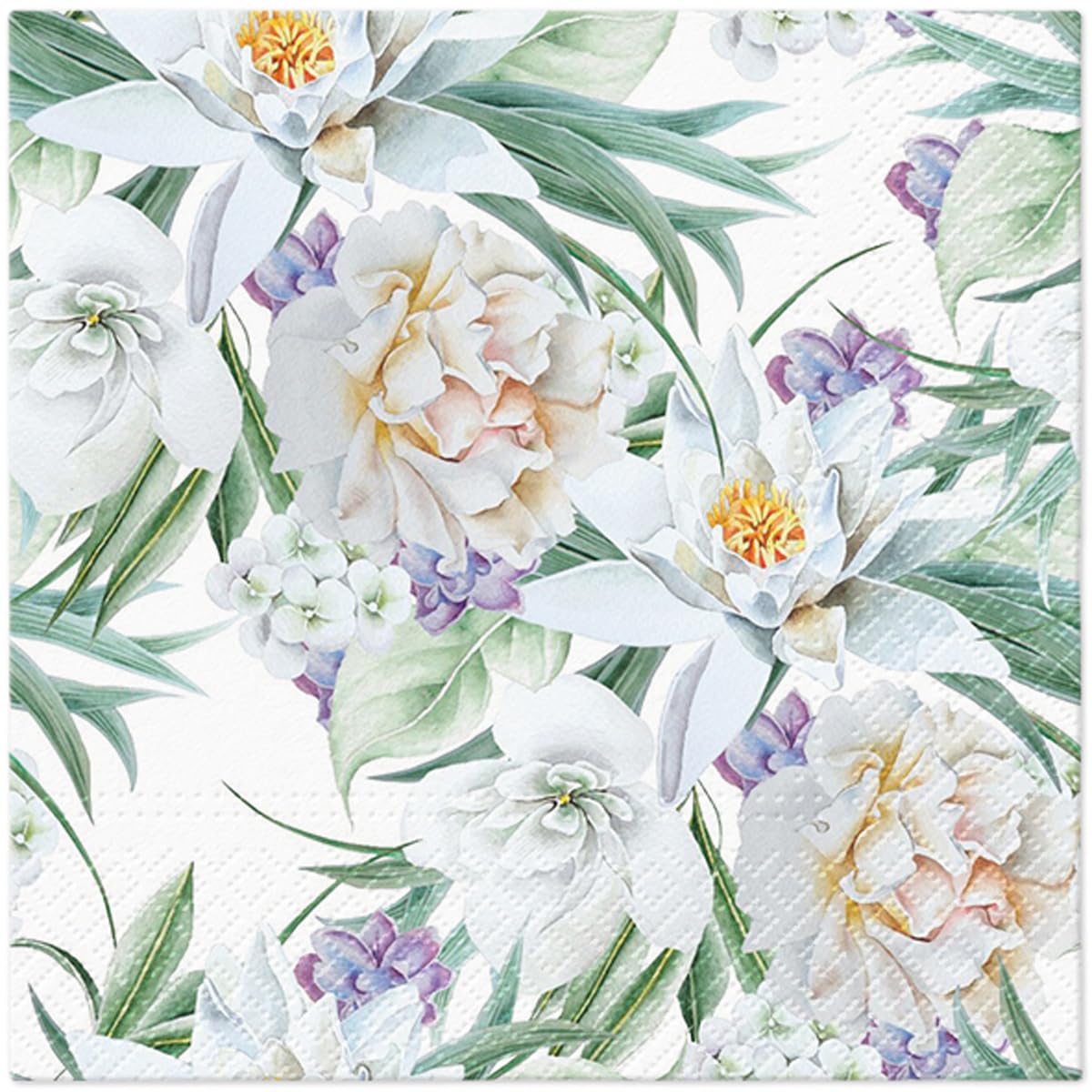 Tete a Tete 3Ply Flowery Tissue Paper Napkins Decoupage Serviettes 33cm x 33cm - 1/4 Folded (Pack of 20) (Botanical Memories) — view 39