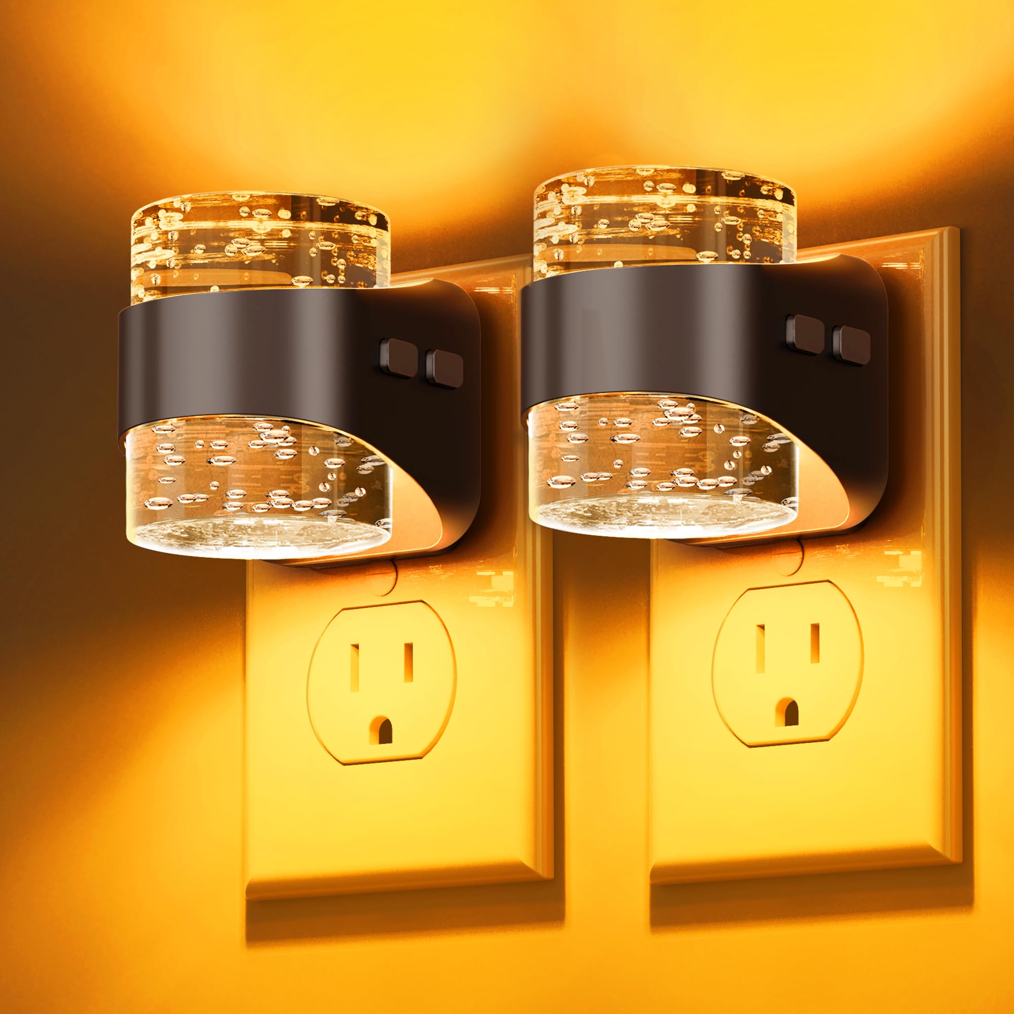 L LOHAS LED Bubble Night Light 2-Pack
