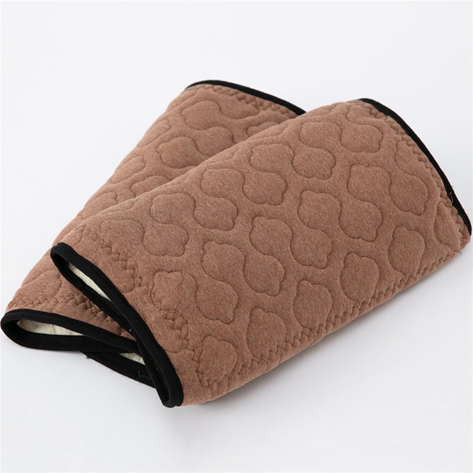 Reyox Unisex Adjustable Fleece Lined Knee Brace Warm Leg Sleeve for Ski Cycling Dance Brown