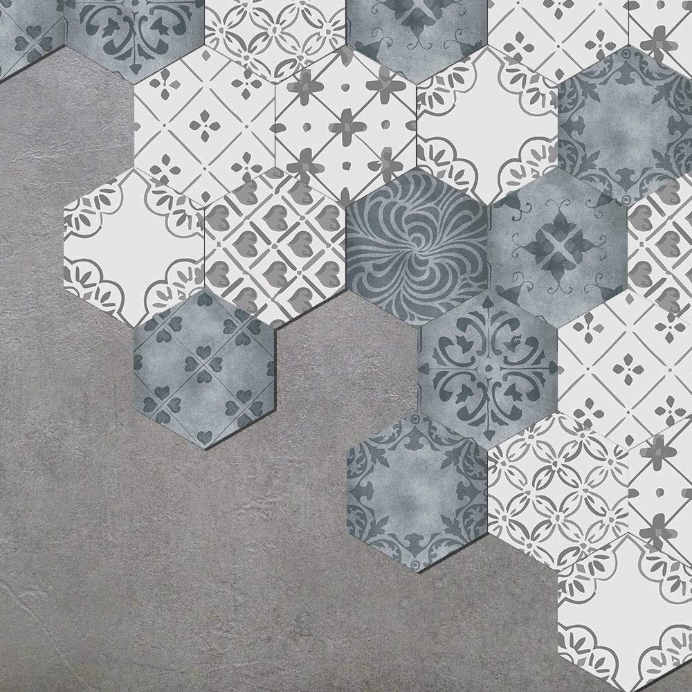 Pegatinas hexagonales para renovar el suelo del baño y dar vida a la cocina