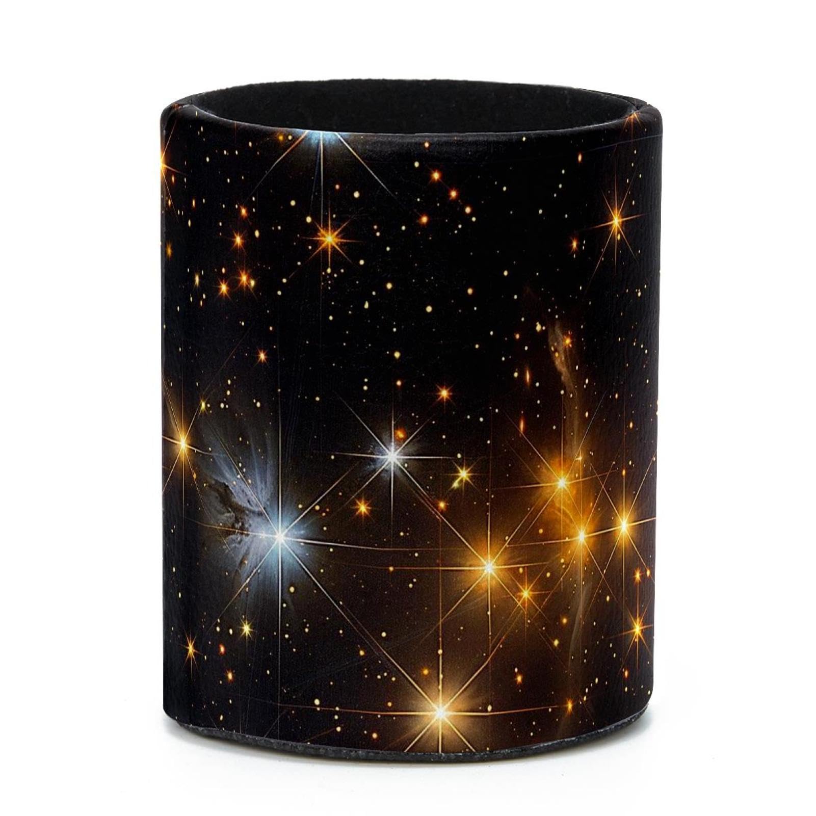 VAPOKF Round Pencil Holders for Desk, Starry Night Pen Holders Pen Pot Makeup Brushes Storage Desktop Stationery Supplies Organiser for Home Office