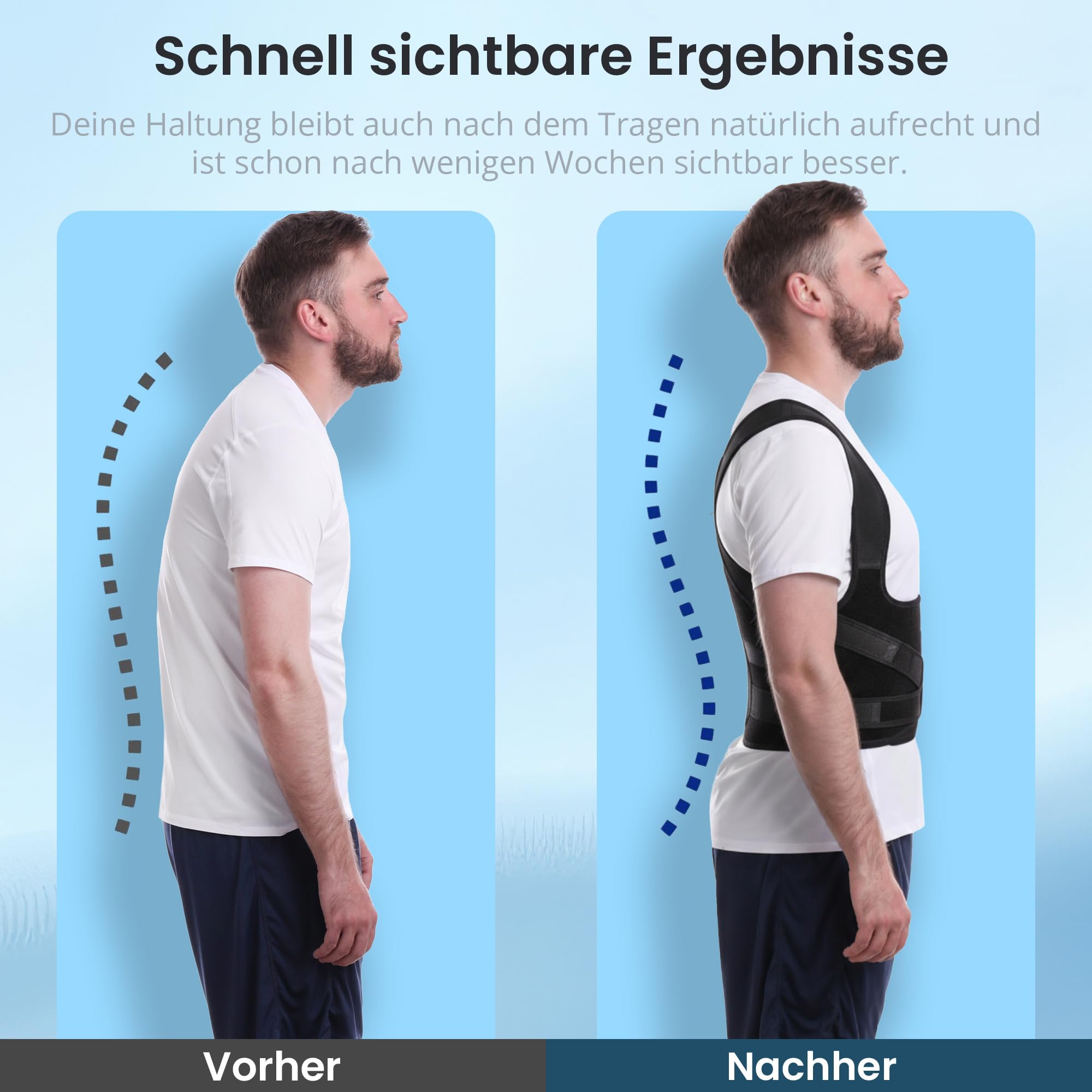 UniCom Corrector de postura para mujeres y hombres: cinturón de soporte lumbar, vendaje para hombros, soporte recto de espalda, espalda y espalda, correa para la espalda, correa para el hombro