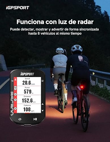 iGPSPORT BSC300T Bike Computer GPS Map Navigation 2.4” Touchscreen, Ideal Cycle Computer for E-Bike, Radar, Smart Light (BSC300-ES-GM) - 8