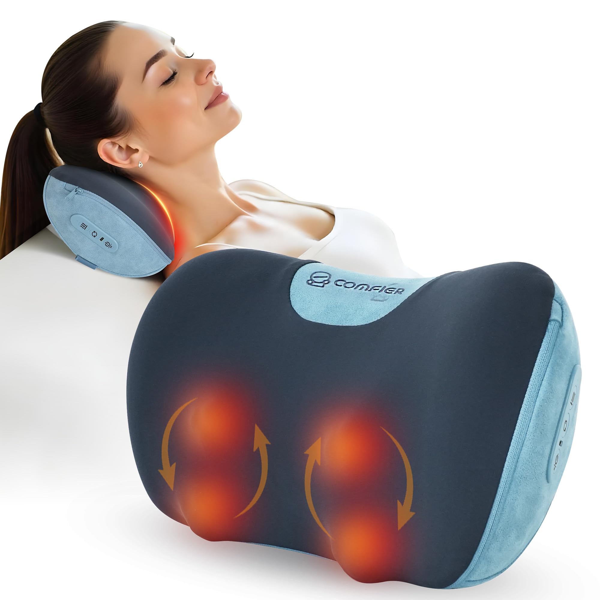 COMFIER Shiatsu Masajeador Cervical y Espalda con Calor Masajeador Espalda con Amasamiento Profundo, Eléctrico Masajeador Cervical para Cuello y Hombro, Regalo Global Recycled Standard Global Recycled Standard Global Recycled Standard