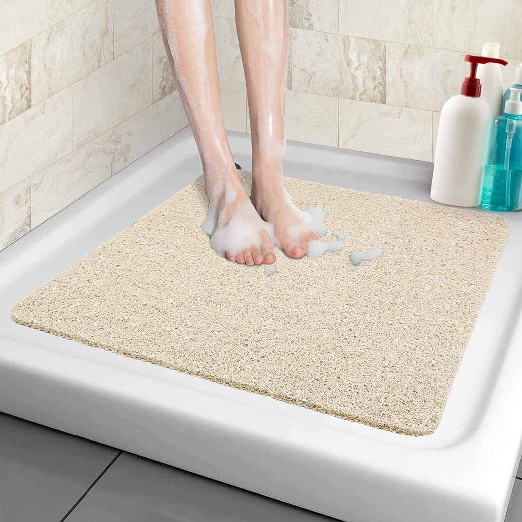 ZLZNX Alfombrilla Antideslizante Rectangular para Ducha Alfombrilla Antideslizante para Suelo de baño Impermeable,Beige,60 * 90CM