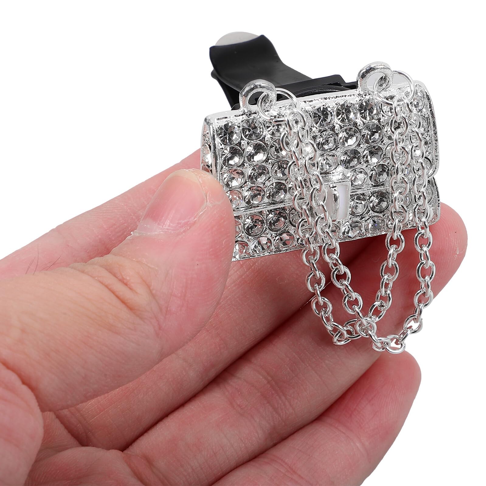Clip Profumo Auto a Tacchi Alto Strass, 2 Pezzi Argento