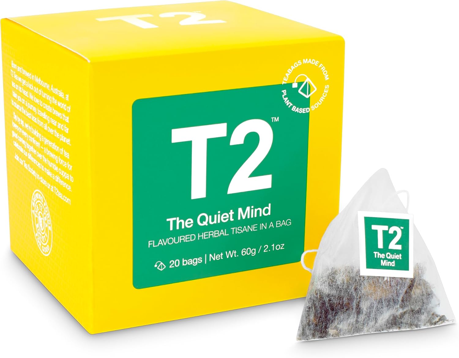 T2 The Quiet Mind, Teabags Feature Cube, 60g Pantry
