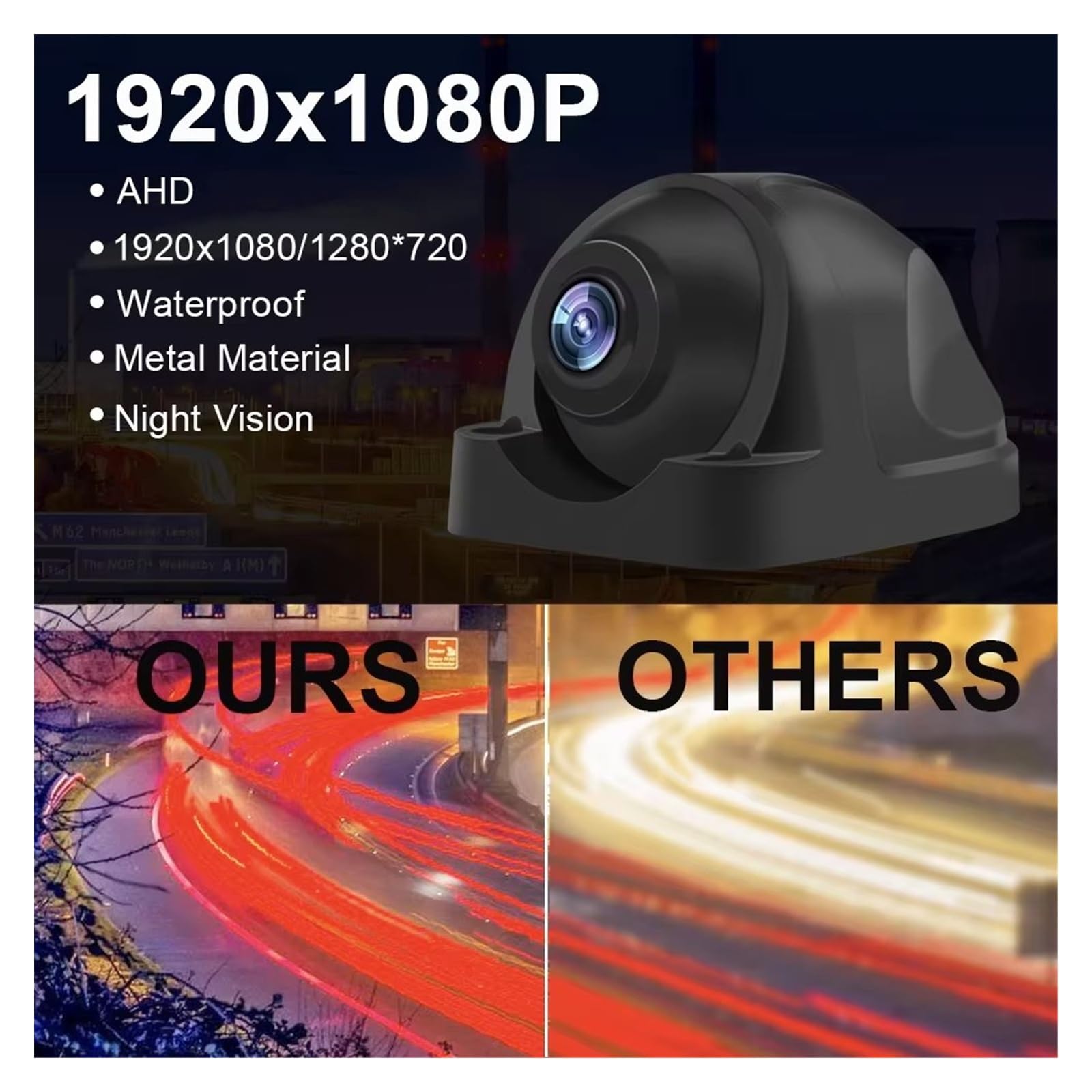 para camión para autobús para Coche para Autocaravana Cámara de visión Trasera Gran Angular 1080P/720P AHD Vista Lateral Visión Nocturna Starlight Solo cámara