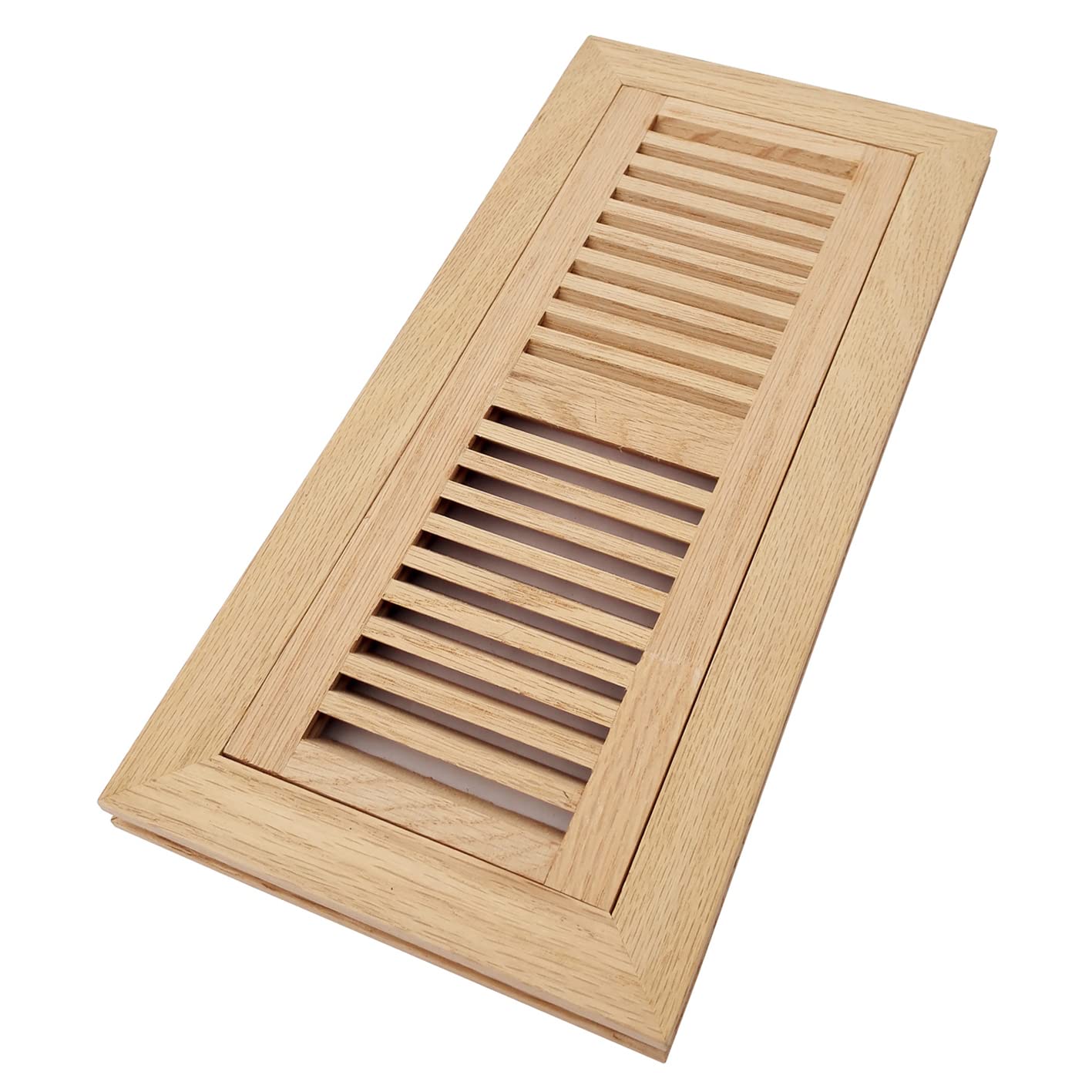 Homewell Red Oak Floor Register, Flush Mount Vent, 4x12 Inch, Unfinished