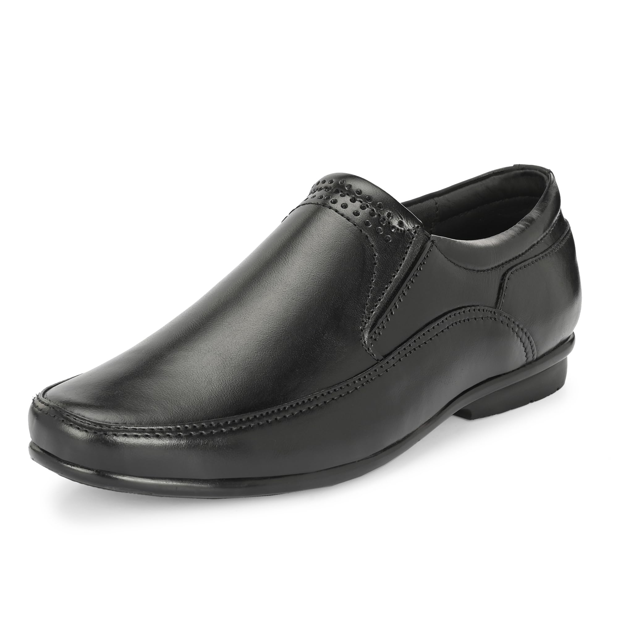 Genuine Leather Slip-On Men's Formal Shoe |Stylish with Soft Cushioned Insole |Trendy Non Lace-Up Design |Durable Leather with Anti-Skid Sole | Perfect for Formal Wear (3933)-image-38