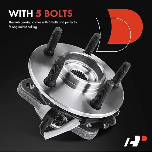Miniatura 6 de A-Premium 2 rodamientos de rueda delantera y conjunto de cubo compatibles con Explorer 96-01, Ranger 03-09 y Mercury Mountaineer 97-01 y Mazda B4000