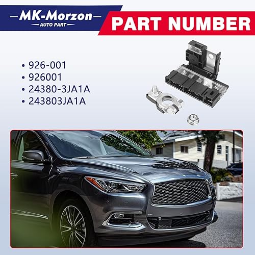 Miniatura 2 de 926-001 Kit de terminales de fusible de batería positiva compatible con Infiniti JX35 QX60 Nissan Altima Maxima Murano Rogue Reemplaza# 24380-3JA1A