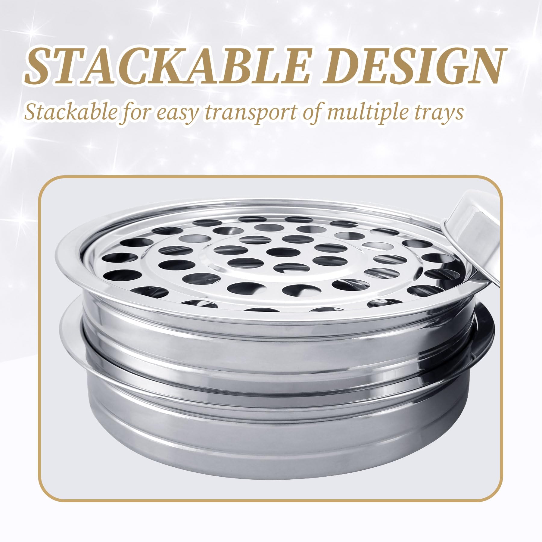 Lot de 2 plateaux à vin de communion en acier inoxydable avec 1 couvercle et 1 assiette à pain avec couvercle, comprend 100 tasses jetables, remplissage de tasses