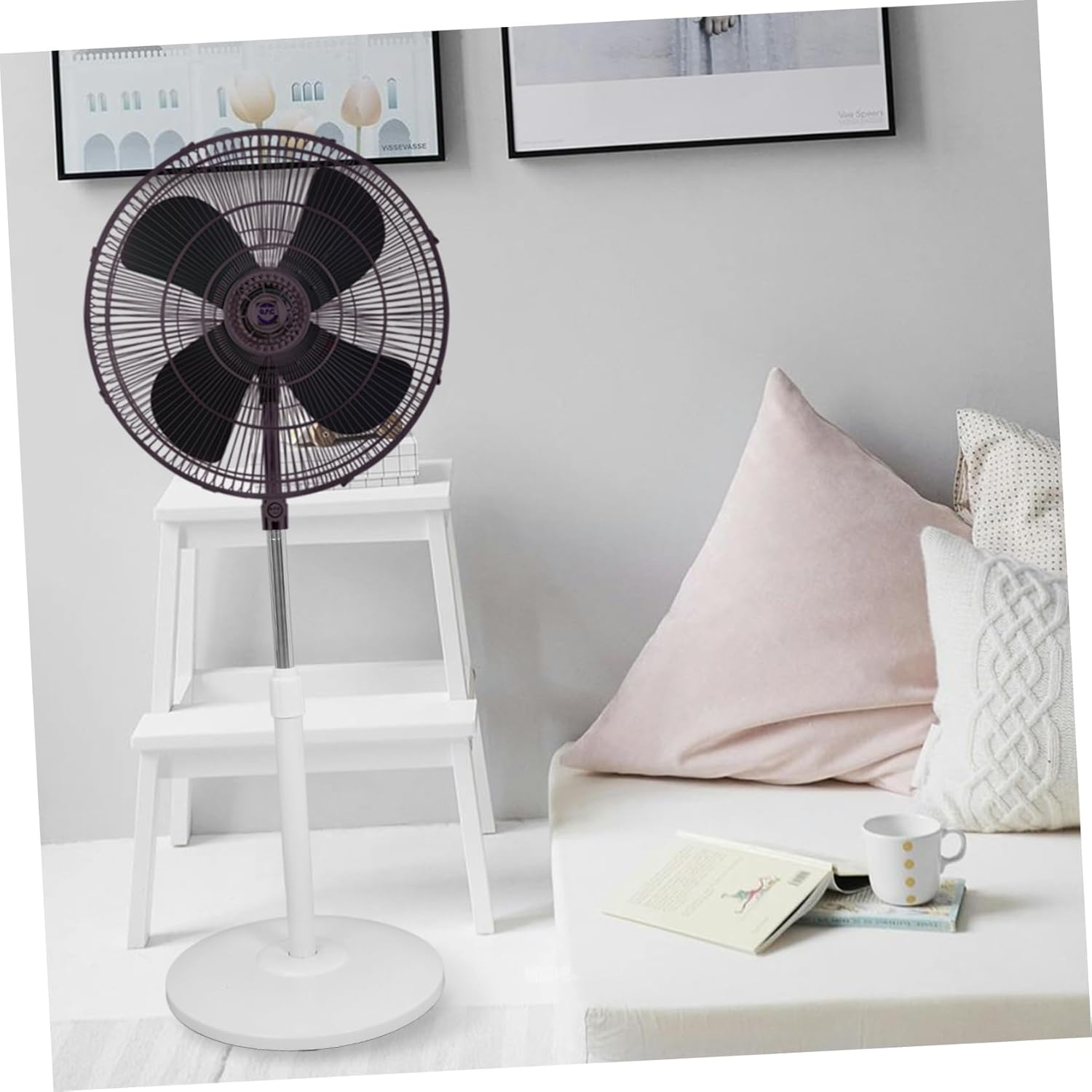 Zerodeko 1Set Adjustable Pedestal Fan Replacement Pole with Base and Chassis Part for Floor Fans Compatible with Various Models Optimized Height for Comfort