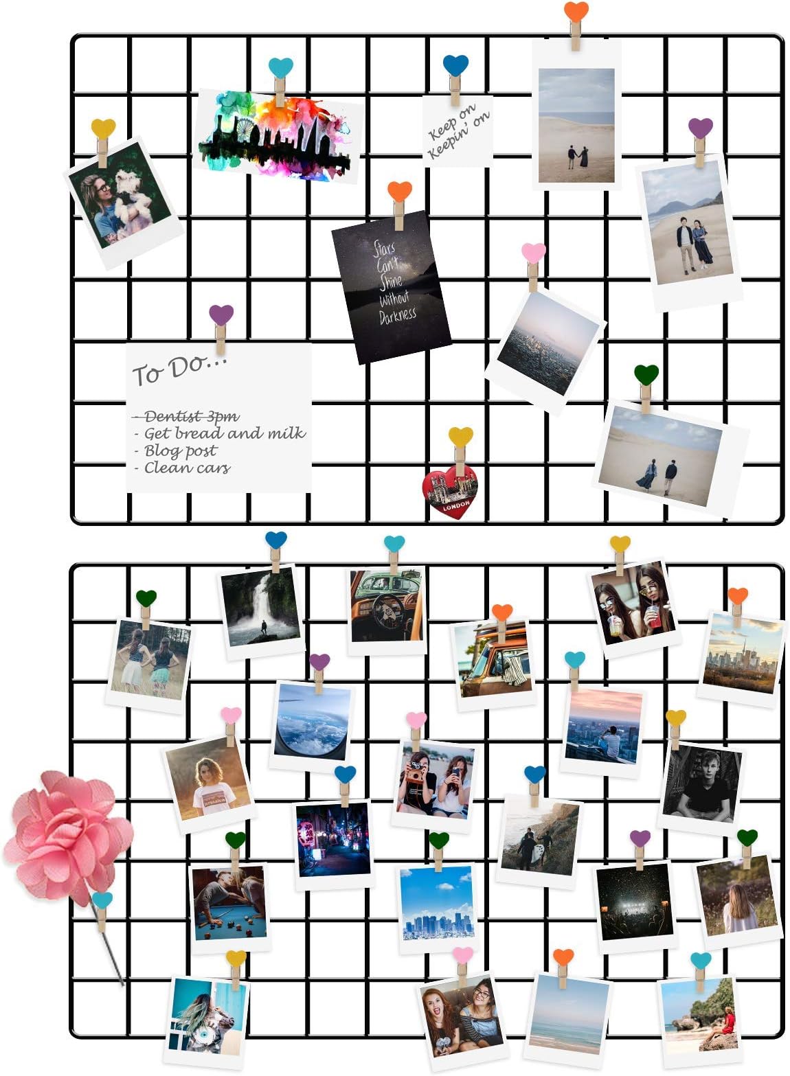 Multifunctional Decorative Wall Display Mesh | Black Metal Art Display Photo Wall | Pack of 2