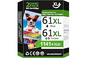 Premium HP 61XL 61 Tri-Color and Black Ink Cartridge Combo Pack for Envy Deskjet Printers