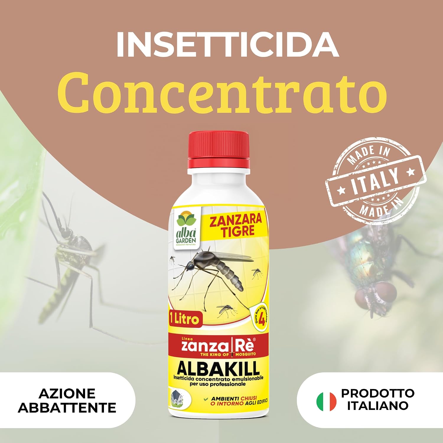 Albagarden Insetticida Antizanzare Giardino con Cipermetrina Concentrato 1 Litro - Anti Za - Analyse des détails et conception
