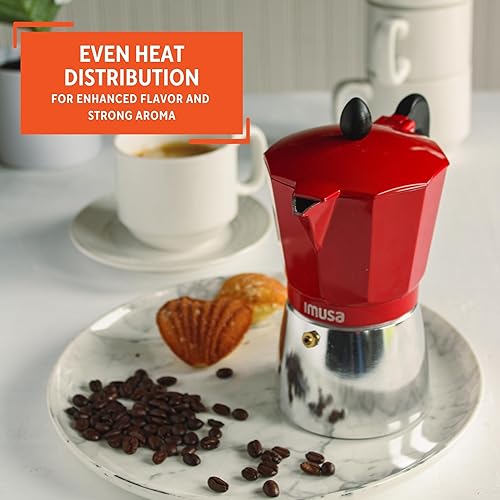 Miniatura 22 de IMUSA USA B120-41V - Cafetera de aluminio para estufa de café expreso, 1 taza, color plateado Plateado,Aluminio,color fantasía
