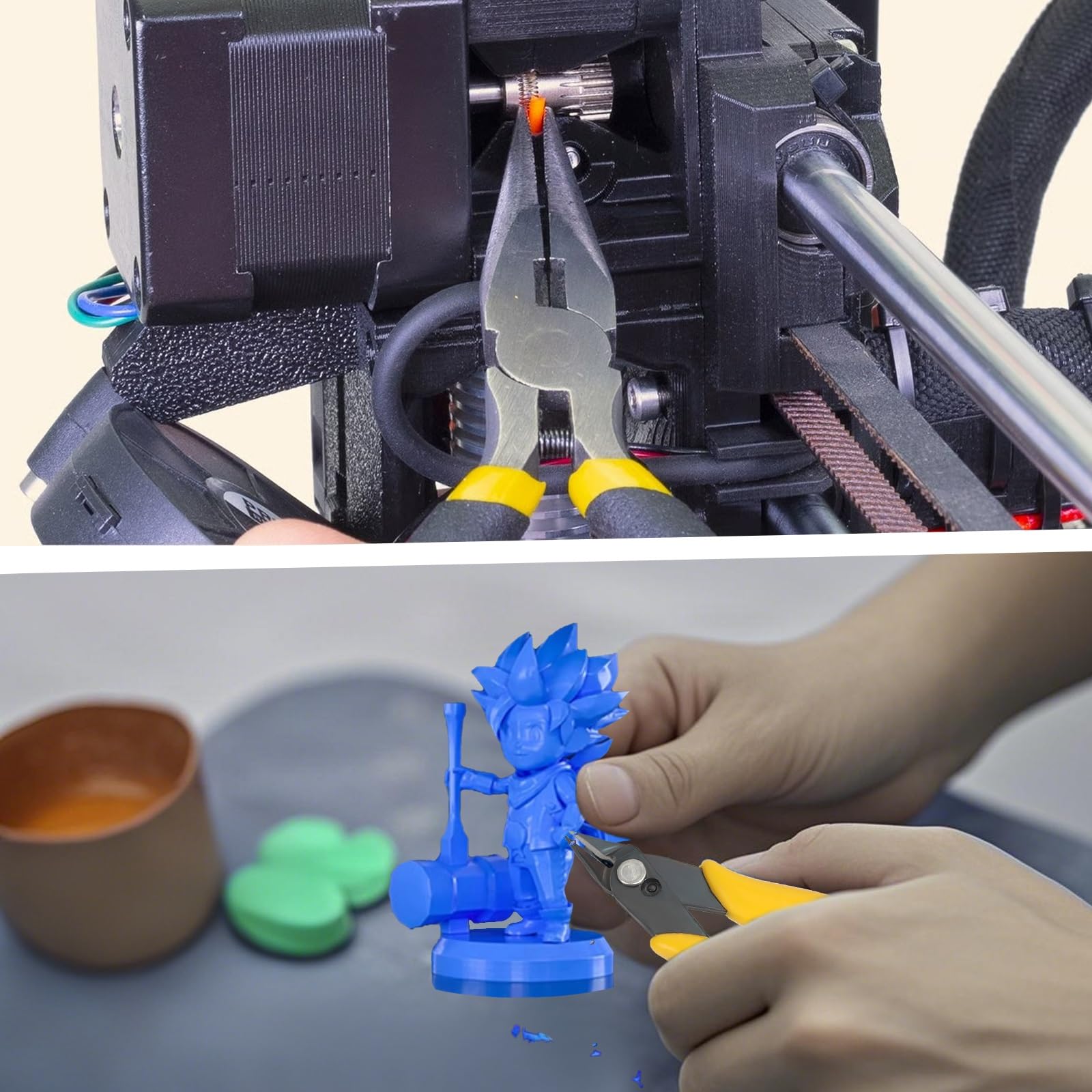 VASTOOLS Entgrater Werkzeug für 3D, 42 Stück, Reinigung 3d Drucker,Professionelles 3D Druck Zubehörset Entgratungswerkzeug für Harz, Reinigungs, Polierwerkzeuge