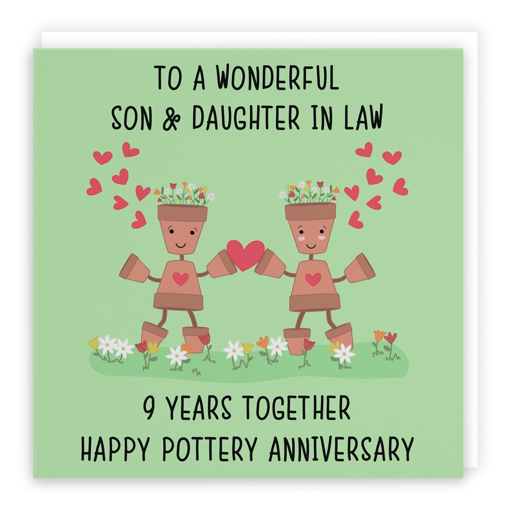 Hunts England, Son And Daughter In Law 9th Anniversary Card, To A Wonderful Son & Daughter In Law, 9 Years Together