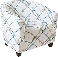 Vista 29 de SearchI Funda Elástica para Silla de Club, Fundas Extensibles para Silla Tipo Barril, Fundas Impresas para Silla Tub, Fundas de Spandex para Sillón