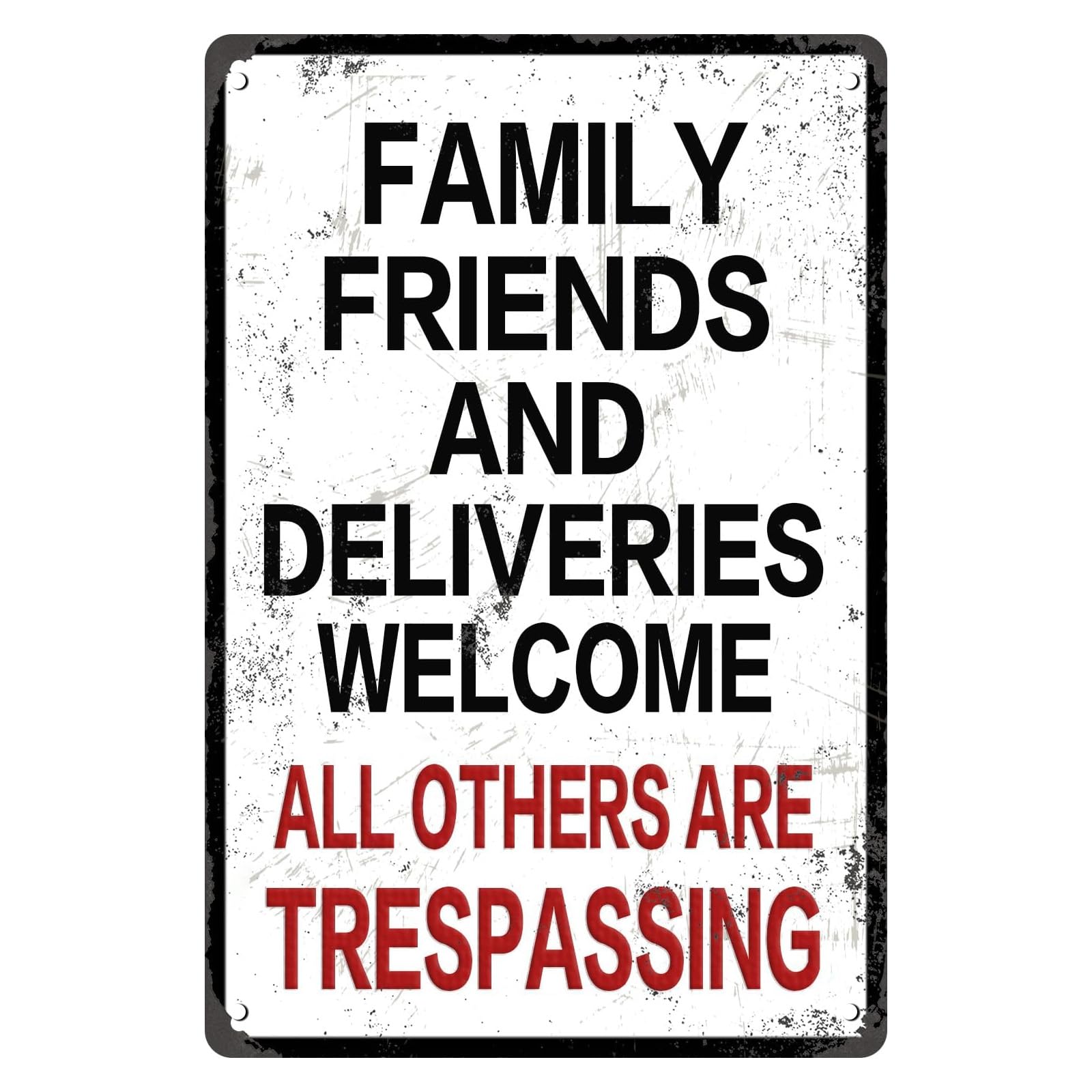 Warm Welcome Vintage Metal Sign Family Friendly Theme Retro Wall Decor Tin Plaque for Home Coffee Shop Daily Use 8x12 Inch
