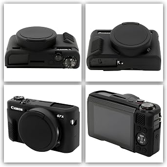 Camera Case for Canon Powershot G7 X Mark II Digital Camera, Soft Silicone Protective Bag Removable Lens Cover, Silicone Cover Rubber Soft Camera Case, Black