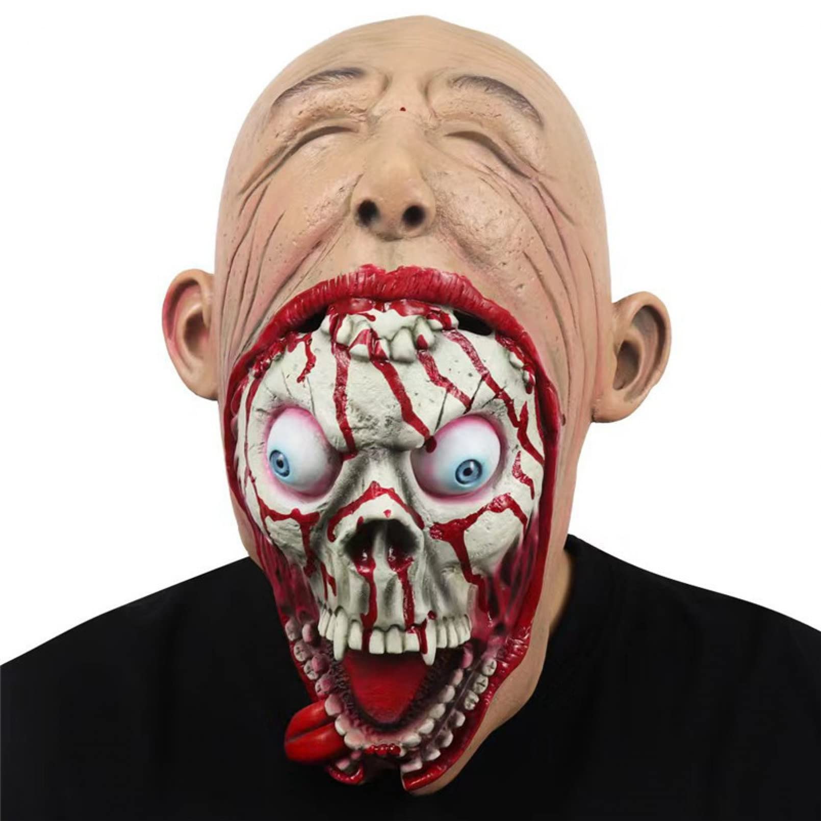 Maska cosplay maska Halloween horror straszne usta zombie maska lateksowe nakrycie głowy kostium dla dorosłych nakrycie głowy rekwizyty