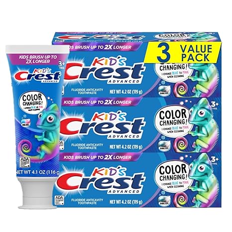Amazon.com : Crest Advanced Kid's Fluoride Toothpaste, Bubblegum Flavor ...