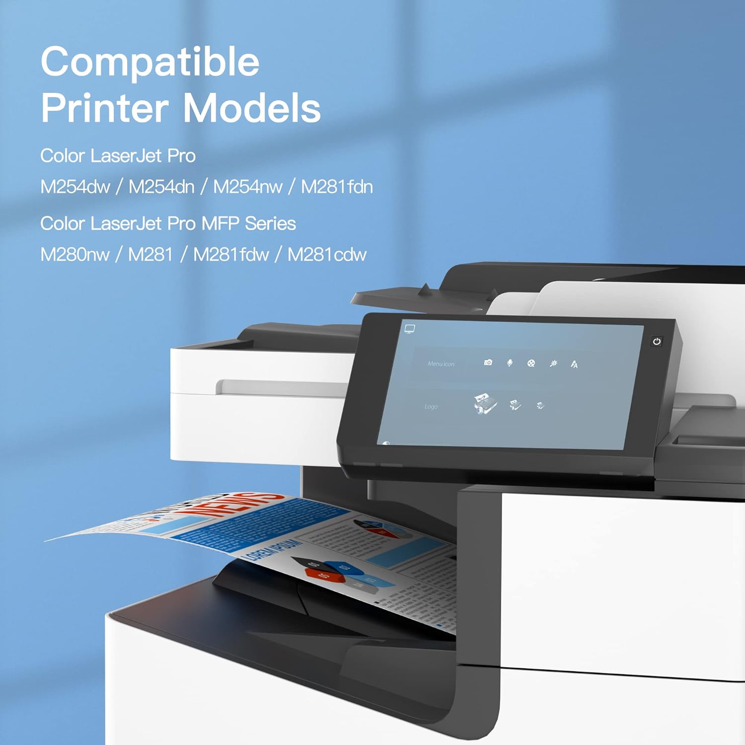 GPC Image Compatible 202X Toner Cartridge Replacement for HP 202X 202A CF500X CF500A to use with LaserJet Pro MFP M281fdw M254dw M281cdw M281 M281dw M280nw Toner Printer (Black Cyan Magenta Yellow)