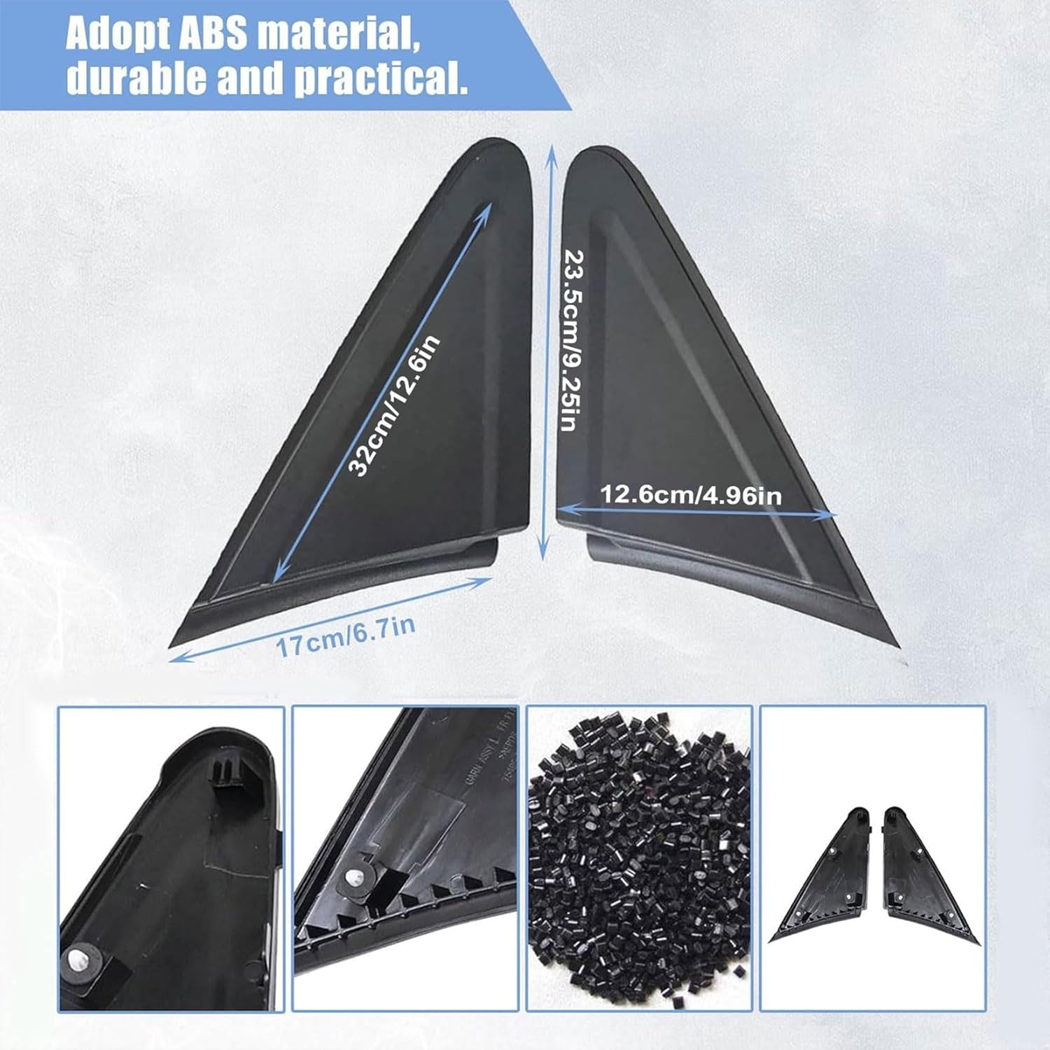 1 Pair Left&Right Car Side Mirror Corner Triangle Cover Trim 75495-TR0-A01 75490-TR0-A01 Compatible with Honda Civic 2012-2015 Pillar Trim Garnish Assy 2 Pcs