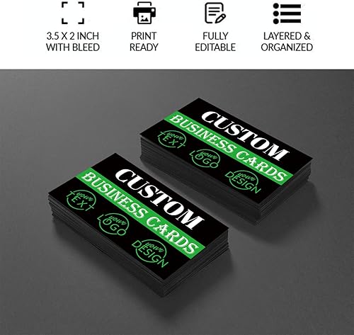Miniatura 4 de Tarjetas de visita personalizadas, 100 tarjetas de visita de impresión de doble cara, personalizadas con tu logotipo, tarjetas personalizadas de 3.5