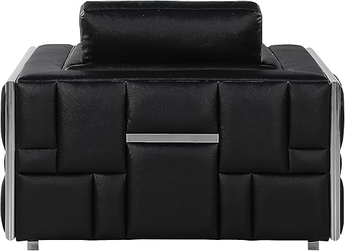 Miniatura 40 de Blackjack Furniture Catania - Moderno juego de sofá de cuero italiano de grano superior para sala de estar con marco de madera dura seca al horno y