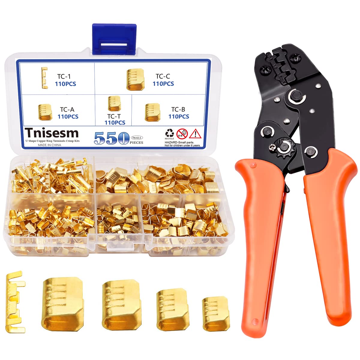 Tnisesm 550 Pcs Open Barrel Crimp Terminals + SN-48B Crimping Tools