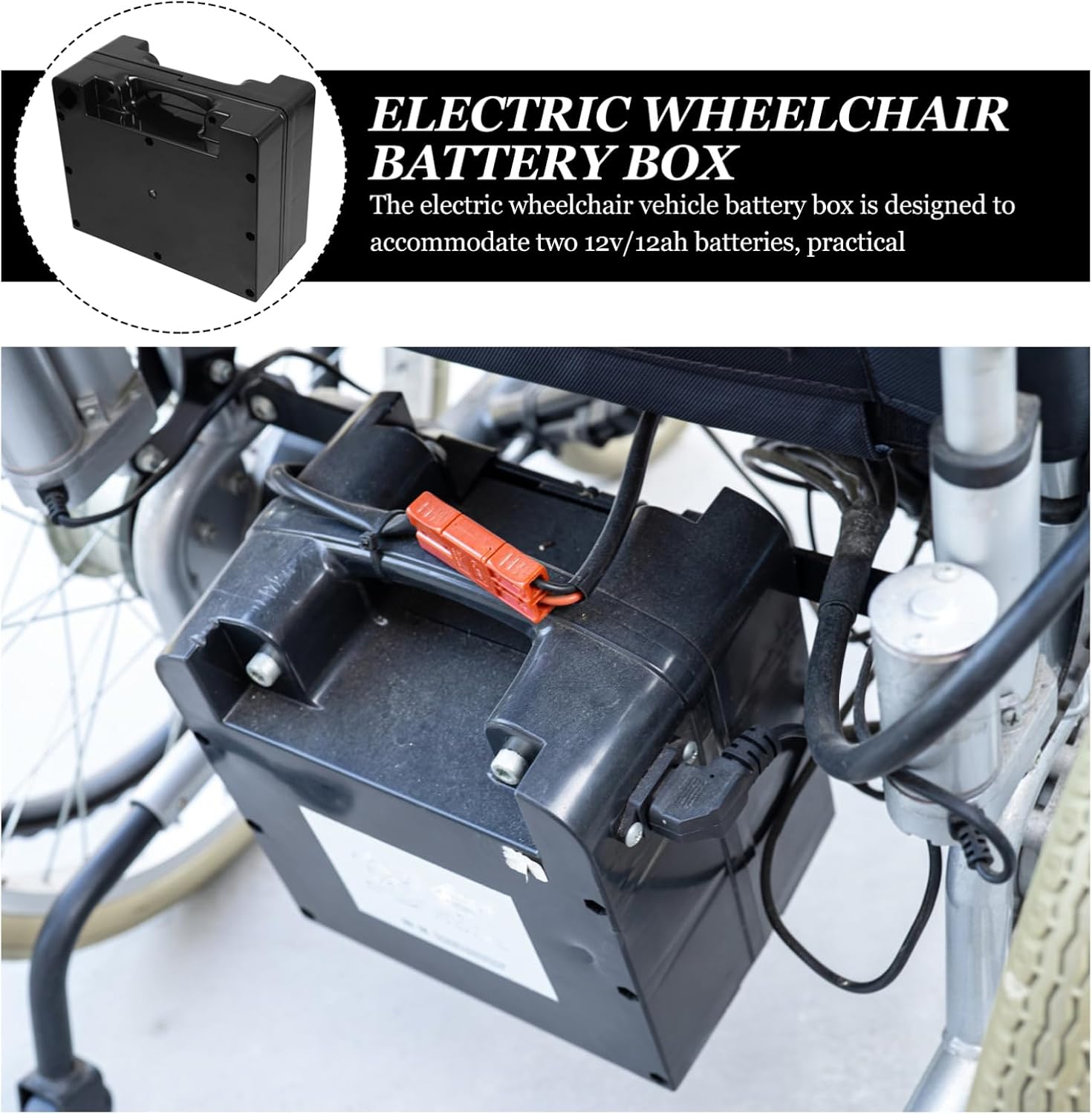 1piece Power Wheelchair Battery Carrier Box Battery Organizer for Adults