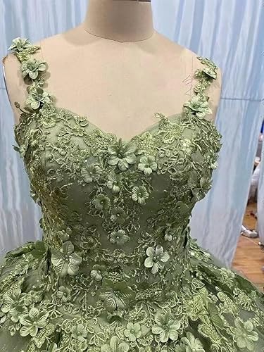 Miniatura 4 de TRHTX Vestidos de Quinceañera con Tirantes de Spaghetti, Vestido de Baile con Capa y Princesa, Vestidos de 15 y 16 Años con Cuentas y Encaje,