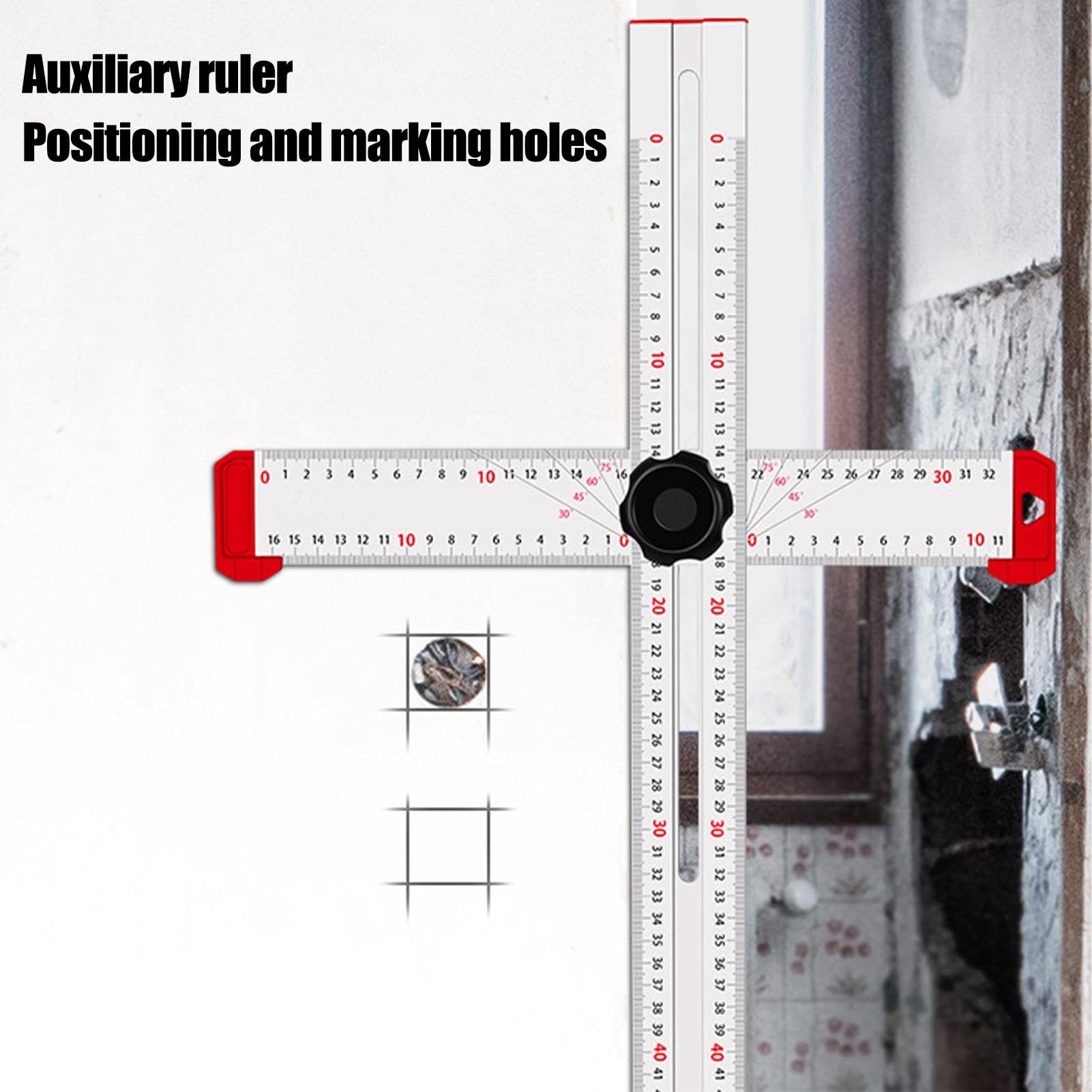 Strumento regolabile per cartongesso, quadrati per falegnameria, righello per la lavorazione del legno, righello per architetto per lavori di falegnameria, layout e misurazione, in lega di alluminio | righello per la lavorazione del legno, righello per ar