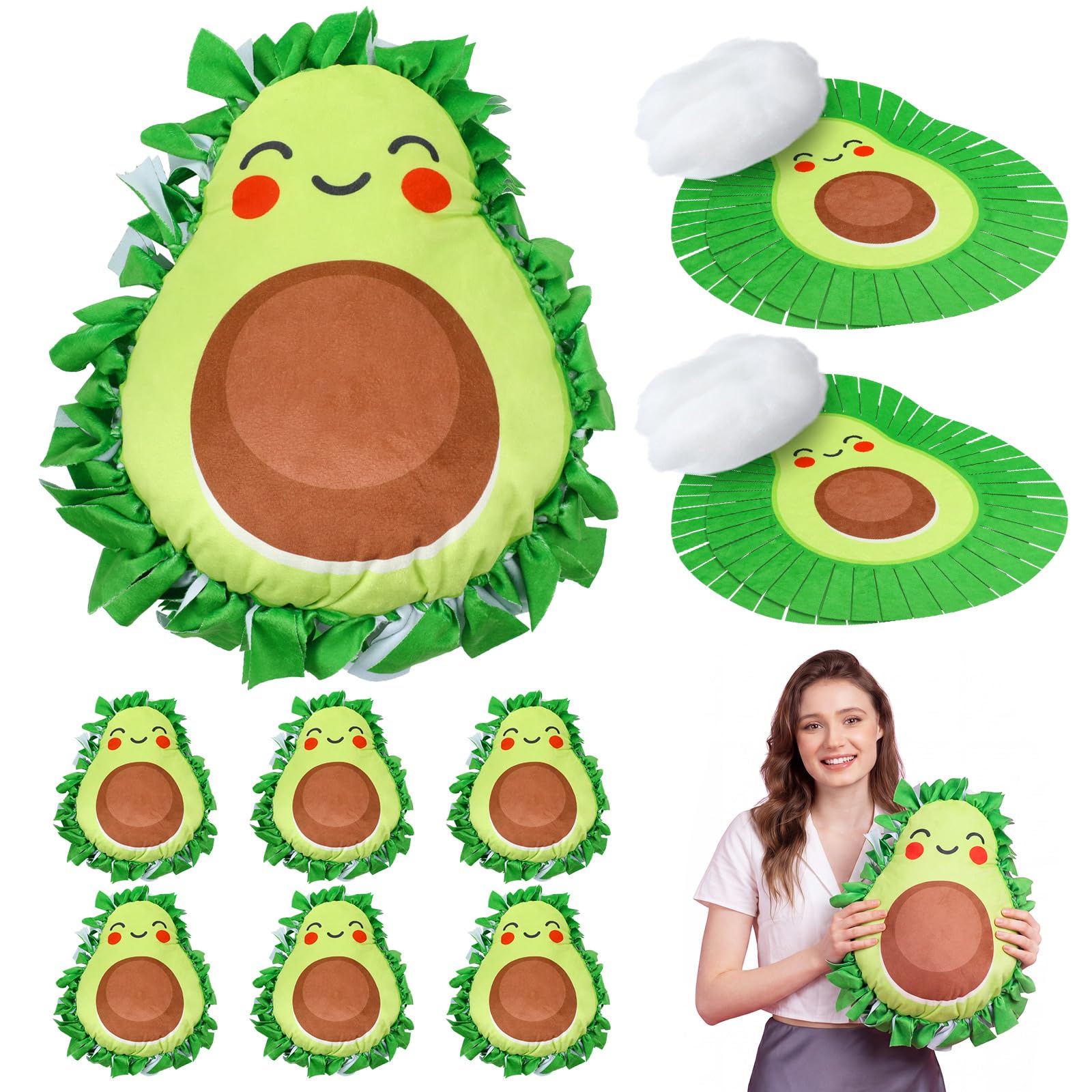 Weysat 6 Sets Avocado Tied Pillow Craft Kit, Avocado Shaped Pillows