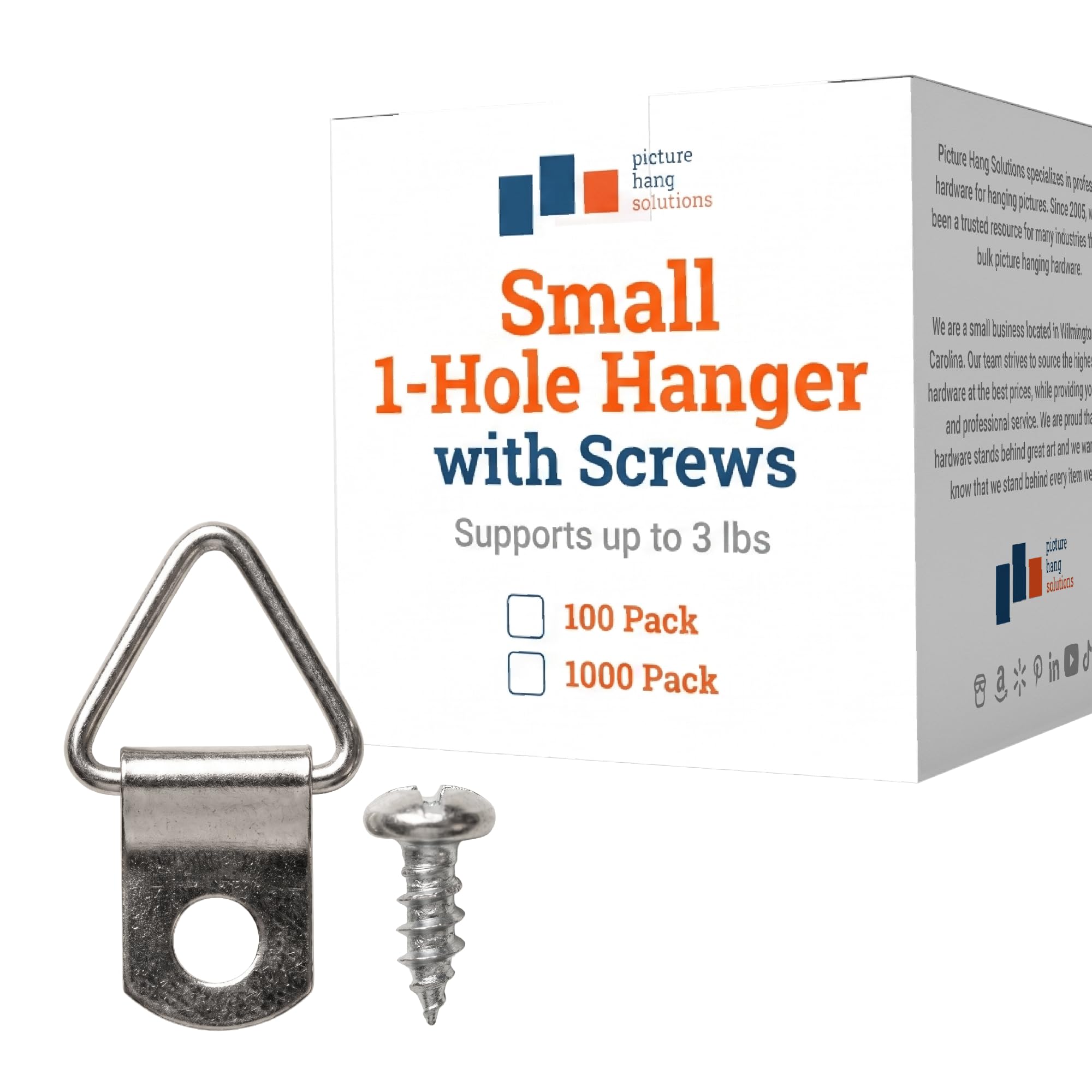 D-Ring Picture Hangers - 100 Pack -1 D-Ring Picture Hangers - 100 Pack -1