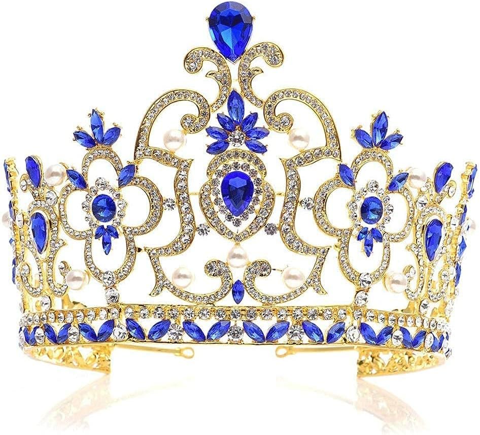 crown, Crystal Rhinestone Hair Jewelry Ladies Girls Bridal Princess Birth Wedding Pageant Party with Combs