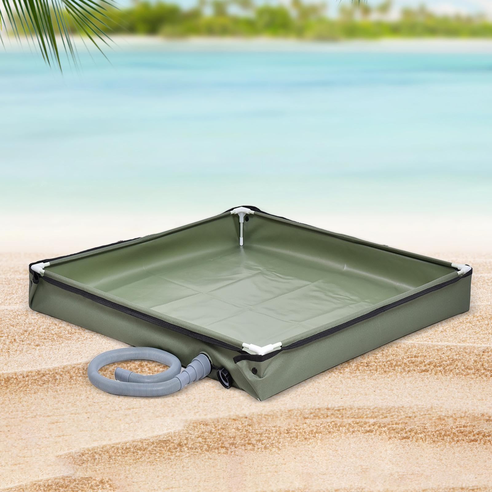 Base Doccia Pieghevole per Camping all'Aperto | Impermeabile con Foro di Drenaggio per Bagno per Animali e Box Doccia Portatile per Viaggio RV