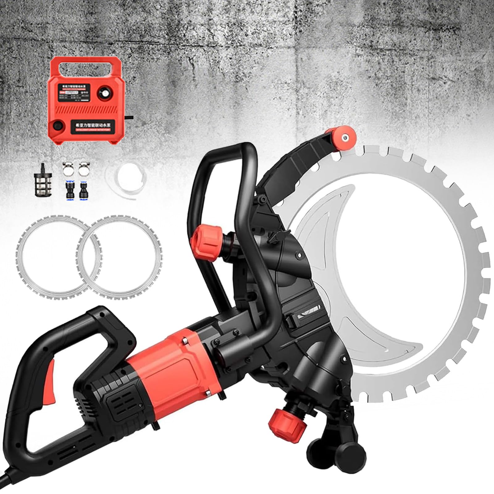 Naturalpowev 16-Inch Concrete Ring Saw 9500W Electric Concrete Saw Concrete Cutter Max Cutting Depth 11.8", Wet Concrete Cutter with Water Fed Dust Suppression for Rebar, Brick, Marble & Granite